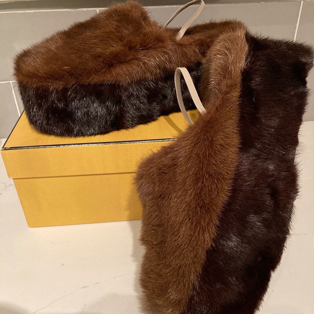 Fendi mink platforms size 40 new in box